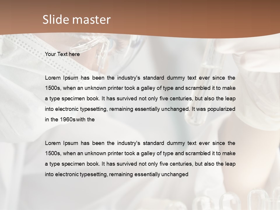 A Blond Medical Or Scientific Researcher Or Doctor Using Looking At A Clear Solution In A Laboratory With Her Asian Female Colleague Out Of Focus Behind Her. PowerPoint Template