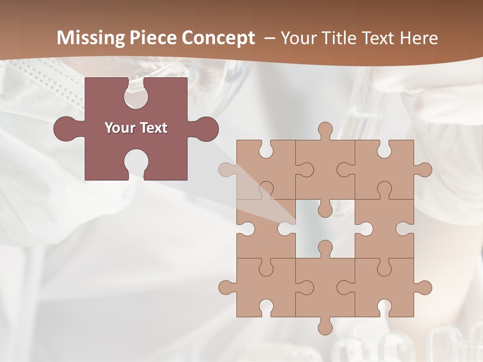 A Blond Medical Or Scientific Researcher Or Doctor Using Looking At A Clear Solution In A Laboratory With Her Asian Female Colleague Out Of Focus Behind Her. PowerPoint Template