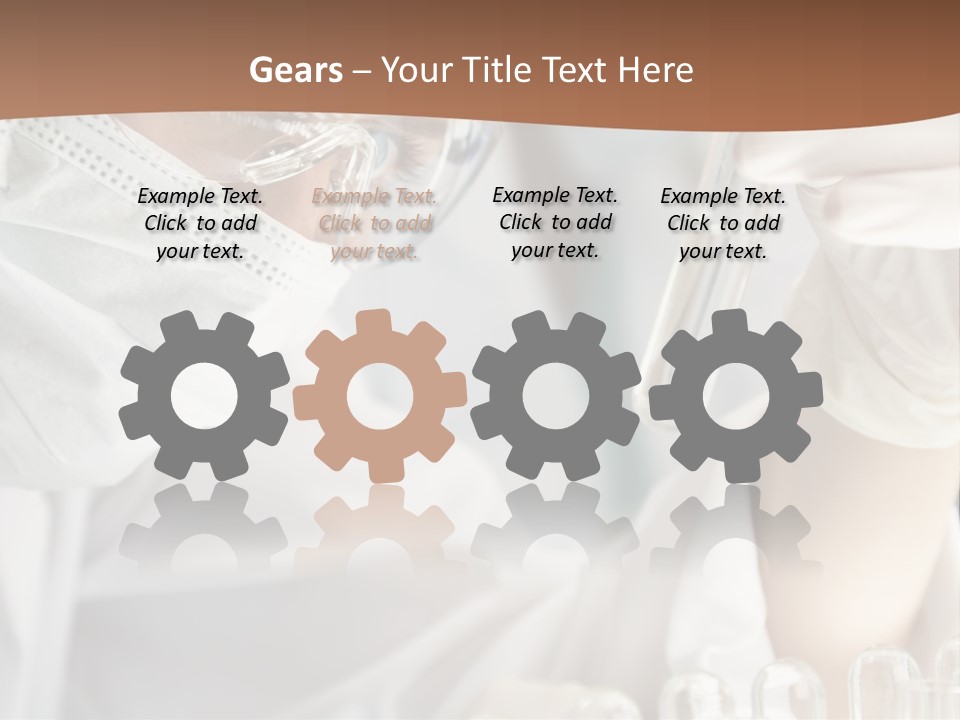 A Blond Medical Or Scientific Researcher Or Doctor Using Looking At A Clear Solution In A Laboratory With Her Asian Female Colleague Out Of Focus Behind Her. PowerPoint Template