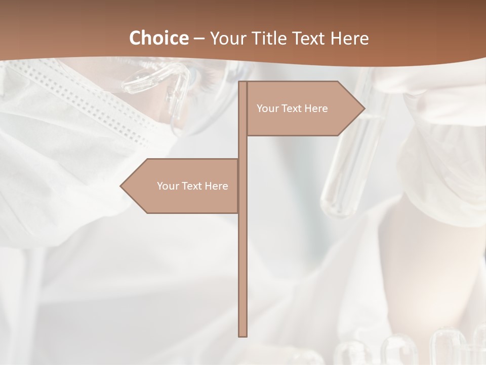 A Blond Medical Or Scientific Researcher Or Doctor Using Looking At A Clear Solution In A Laboratory With Her Asian Female Colleague Out Of Focus Behind Her. PowerPoint Template