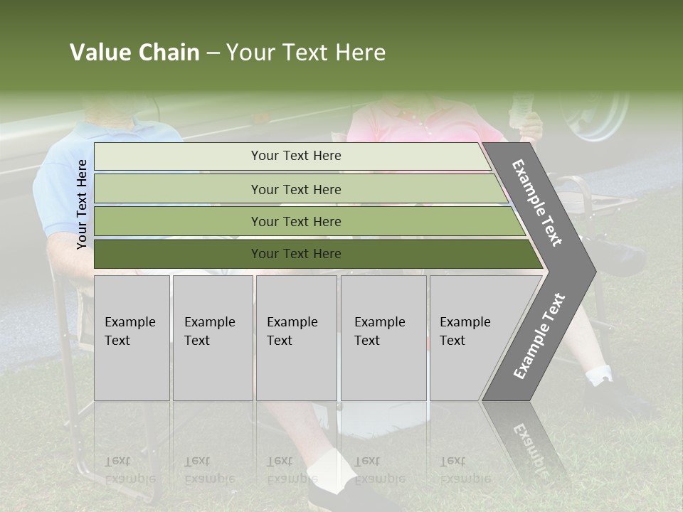 Senior Campers Sitting In Folding Chairs Outside Their Motor Home. PowerPoint Template