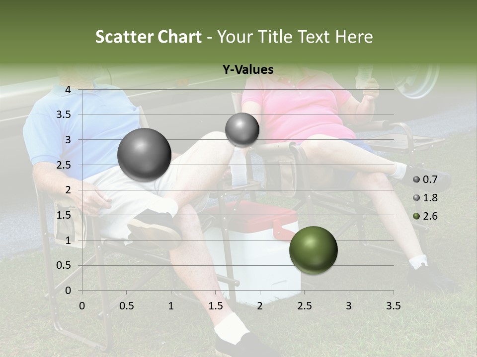 Senior Campers Sitting In Folding Chairs Outside Their Motor Home. PowerPoint Template