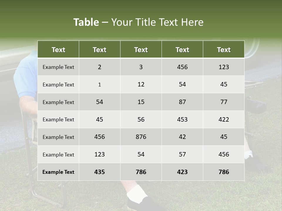 Senior Campers Sitting In Folding Chairs Outside Their Motor Home. PowerPoint Template