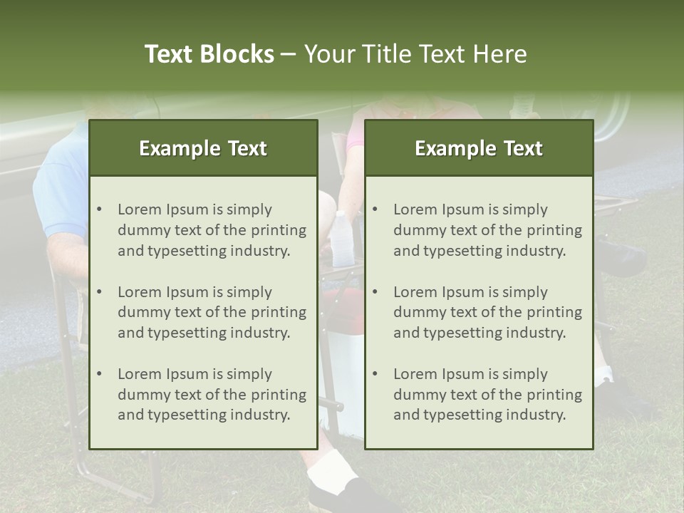 Senior Campers Sitting In Folding Chairs Outside Their Motor Home. PowerPoint Template
