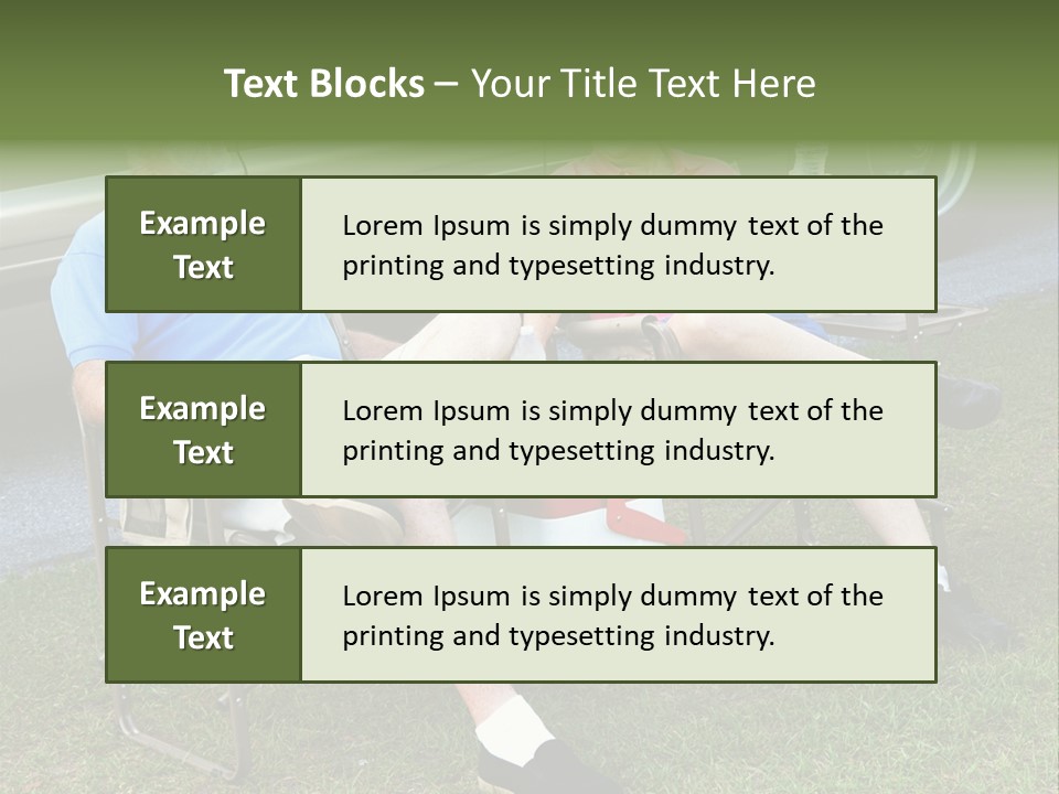 Senior Campers Sitting In Folding Chairs Outside Their Motor Home. PowerPoint Template
