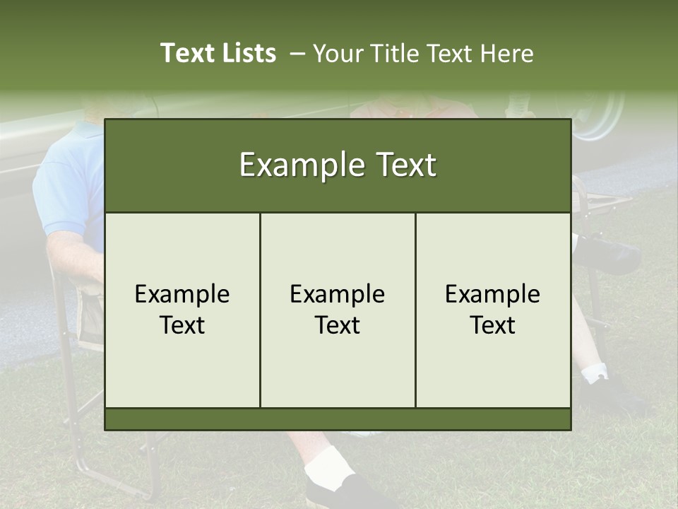 Senior Campers Sitting In Folding Chairs Outside Their Motor Home. PowerPoint Template