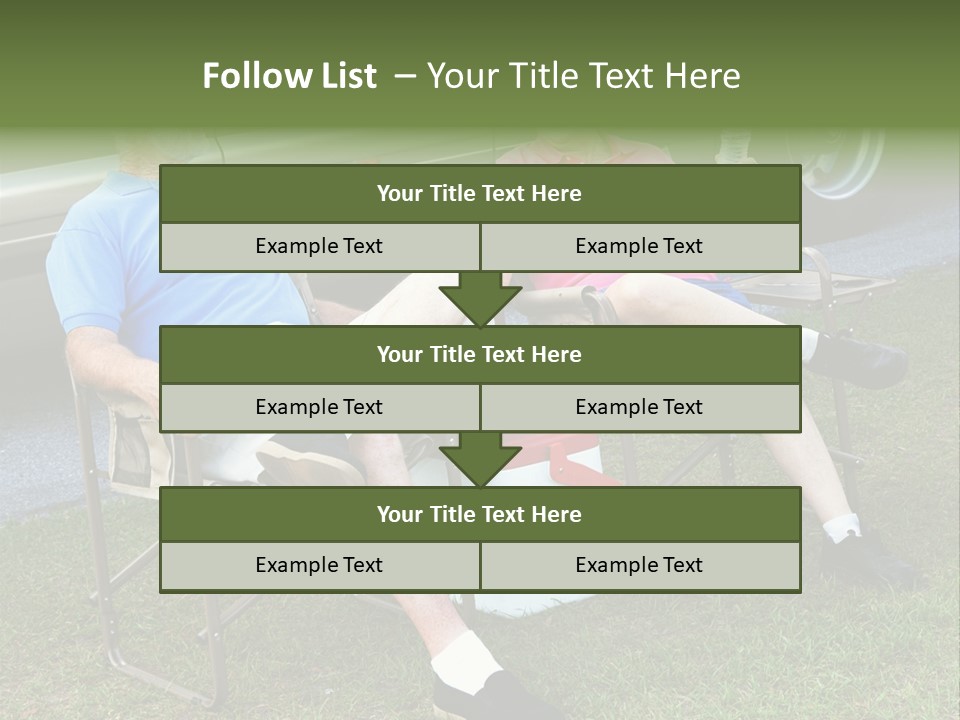 Senior Campers Sitting In Folding Chairs Outside Their Motor Home. PowerPoint Template