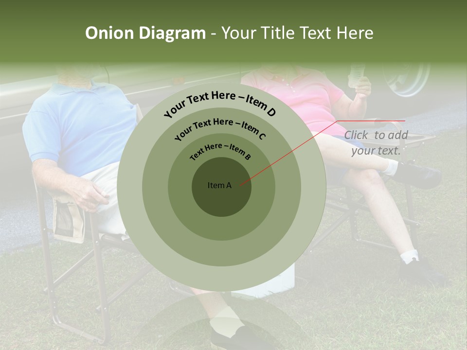 Senior Campers Sitting In Folding Chairs Outside Their Motor Home. PowerPoint Template