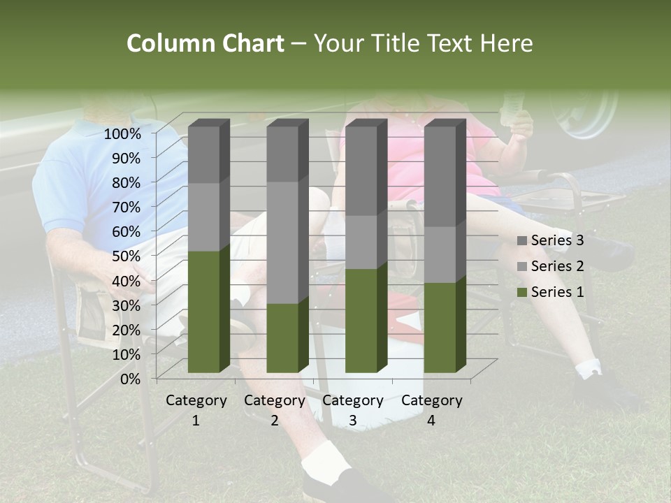 Senior Campers Sitting In Folding Chairs Outside Their Motor Home. PowerPoint Template