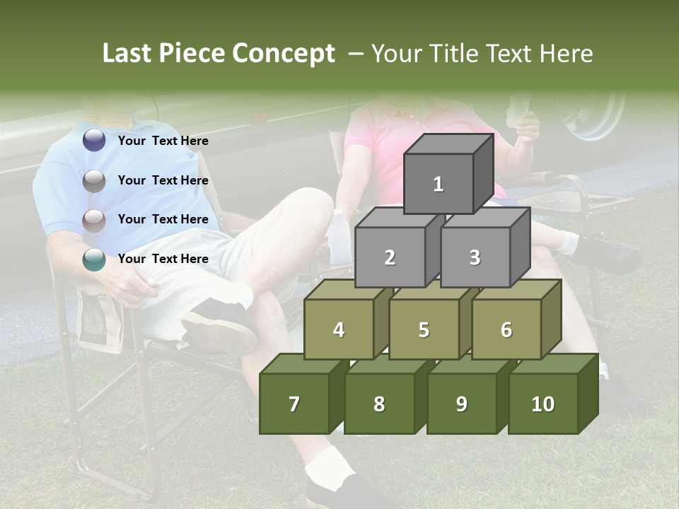 Senior Campers Sitting In Folding Chairs Outside Their Motor Home. PowerPoint Template