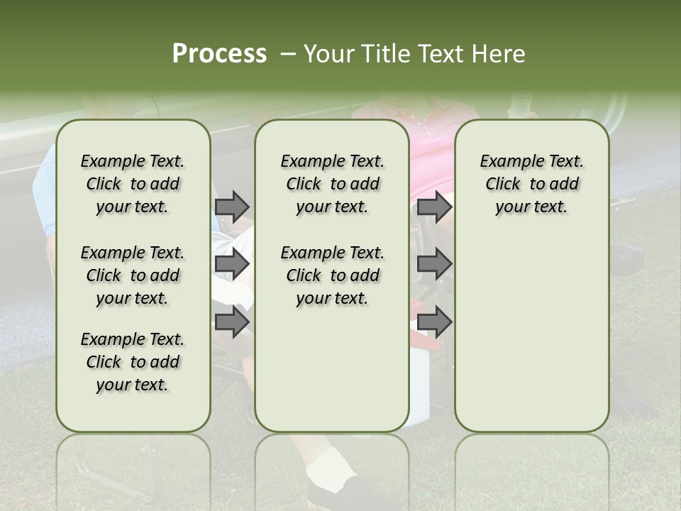 Senior Campers Sitting In Folding Chairs Outside Their Motor Home. PowerPoint Template