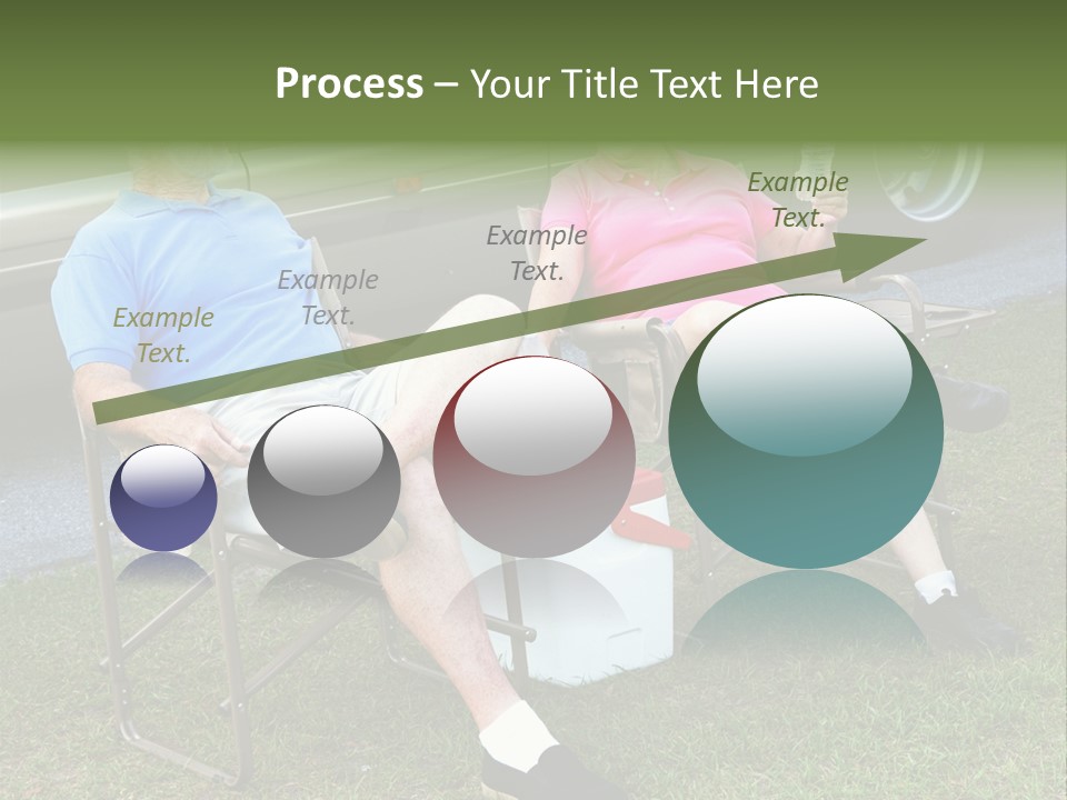 Senior Campers Sitting In Folding Chairs Outside Their Motor Home. PowerPoint Template
