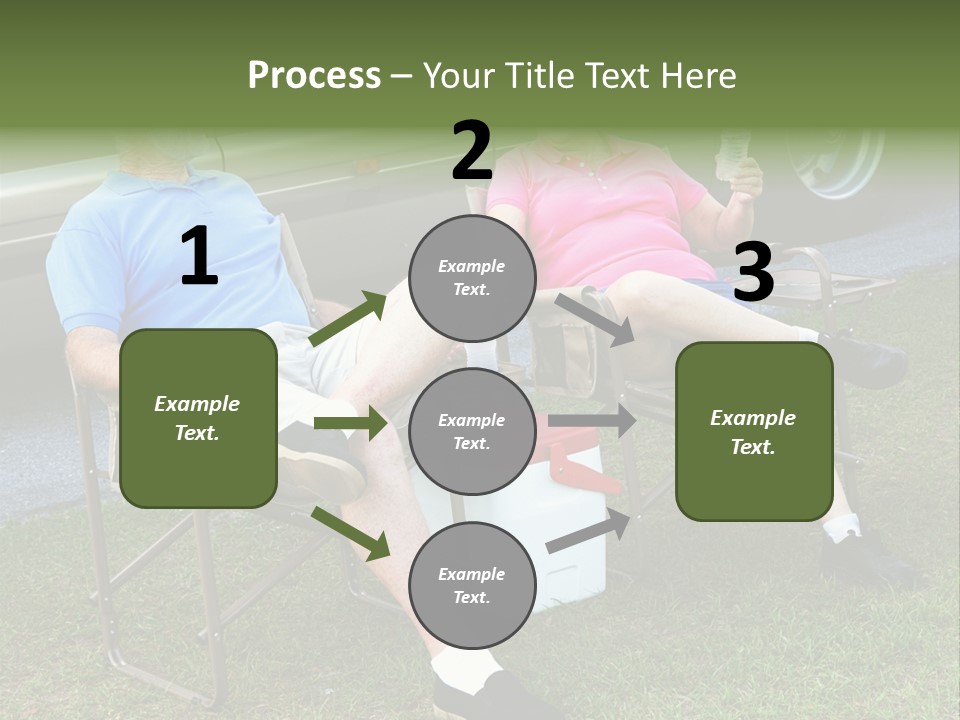 Senior Campers Sitting In Folding Chairs Outside Their Motor Home. PowerPoint Template