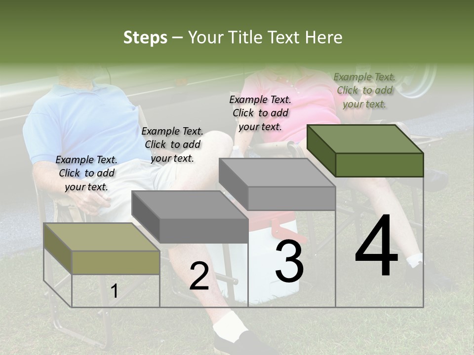 Senior Campers Sitting In Folding Chairs Outside Their Motor Home. PowerPoint Template