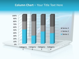 Laptop Computer With Abstract Background On Monitor PowerPoint Template