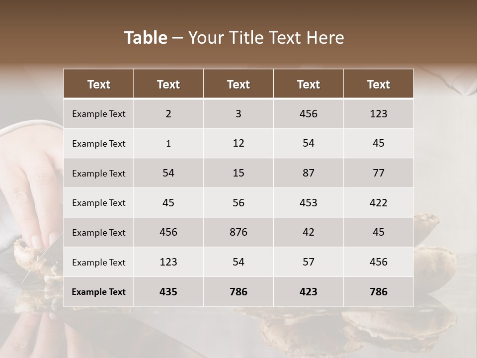 Chef Wearing Black And White Uniform Slicing Brown Mushrooms PowerPoint Template