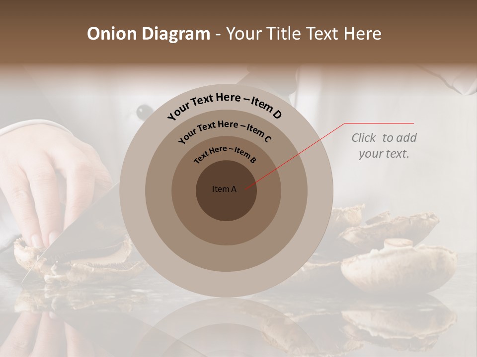 Chef Wearing Black And White Uniform Slicing Brown Mushrooms PowerPoint Template