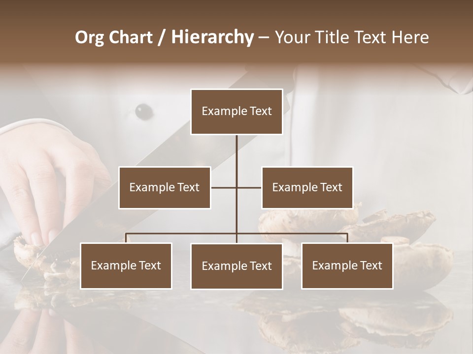 Chef Wearing Black And White Uniform Slicing Brown Mushrooms PowerPoint Template