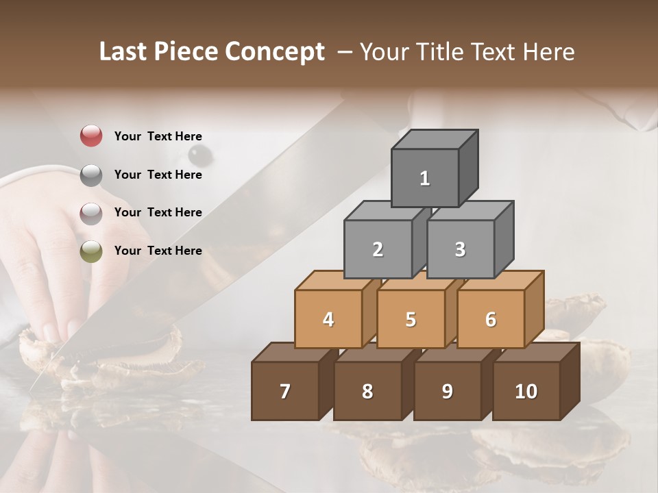 Chef Wearing Black And White Uniform Slicing Brown Mushrooms PowerPoint Template