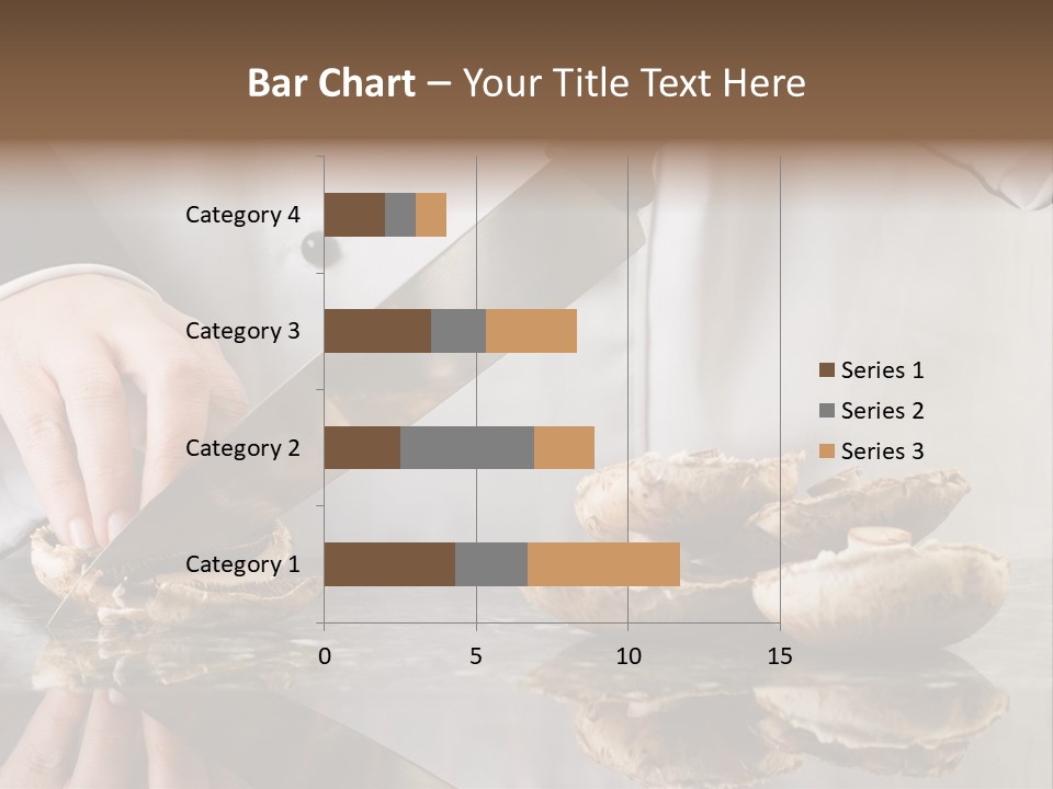 Chef Wearing Black And White Uniform Slicing Brown Mushrooms PowerPoint Template