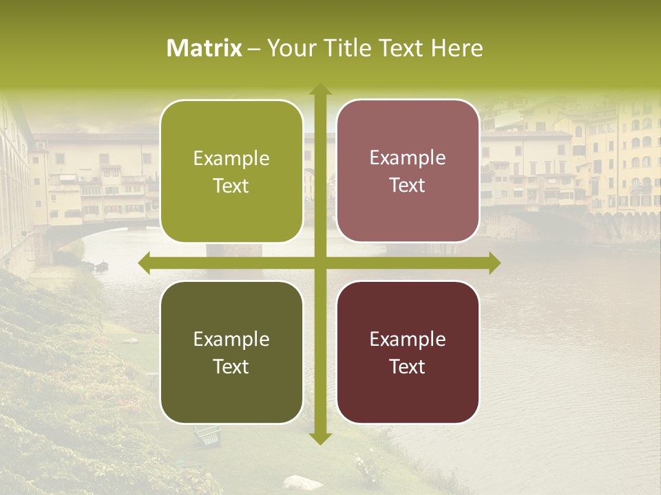 Beautiful Sunset Over Of The Oldest Bridge Over The River Arno In Florence Ponte Vecchio PowerPoint Template