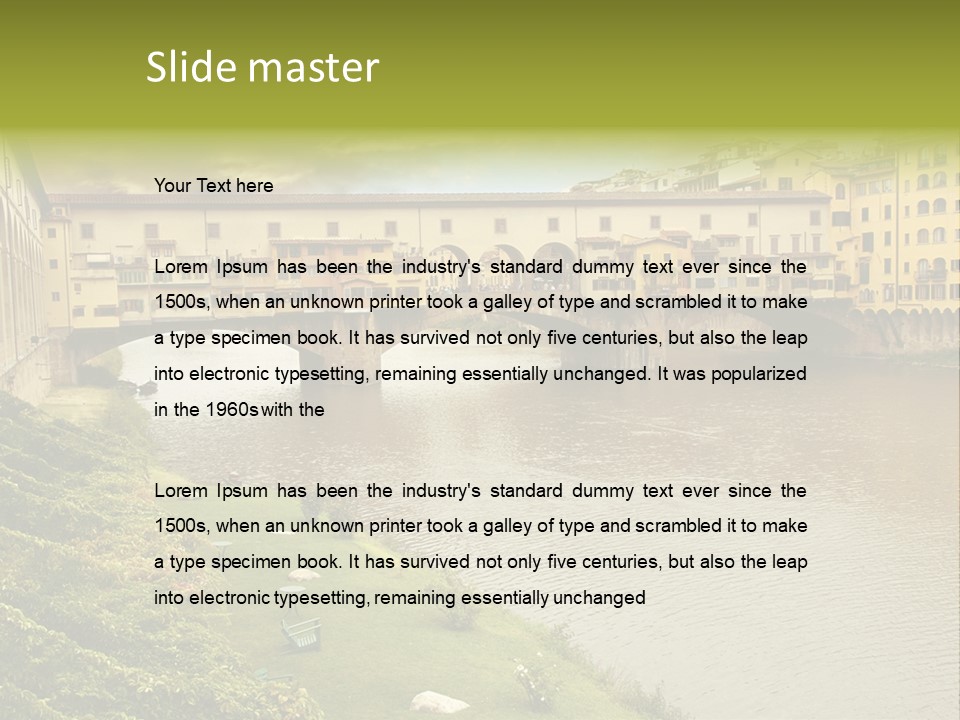 Beautiful Sunset Over Of The Oldest Bridge Over The River Arno In Florence Ponte Vecchio PowerPoint Template