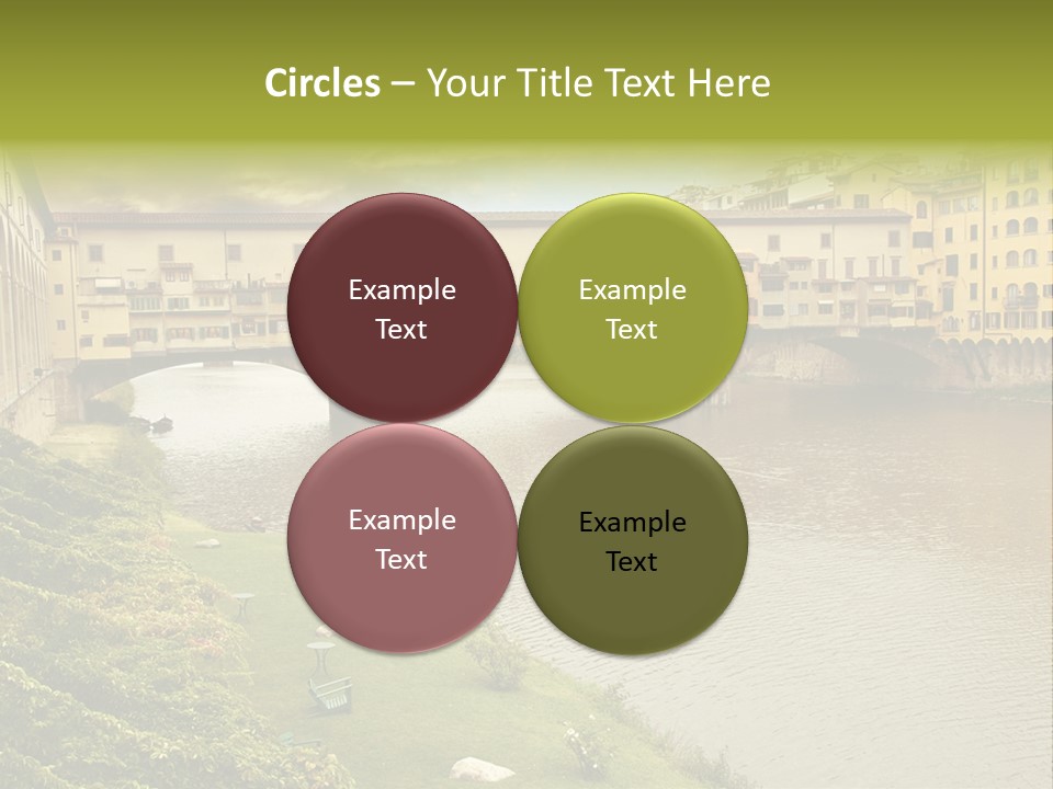 Beautiful Sunset Over Of The Oldest Bridge Over The River Arno In Florence Ponte Vecchio PowerPoint Template