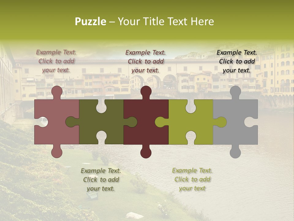 Beautiful Sunset Over Of The Oldest Bridge Over The River Arno In Florence Ponte Vecchio PowerPoint Template