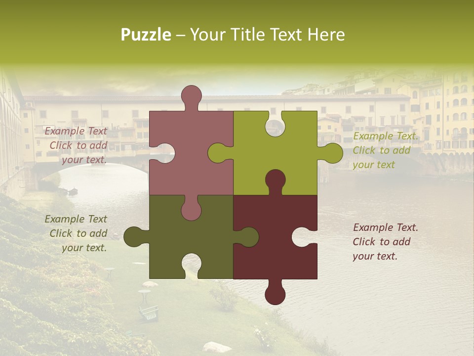 Beautiful Sunset Over Of The Oldest Bridge Over The River Arno In Florence Ponte Vecchio PowerPoint Template