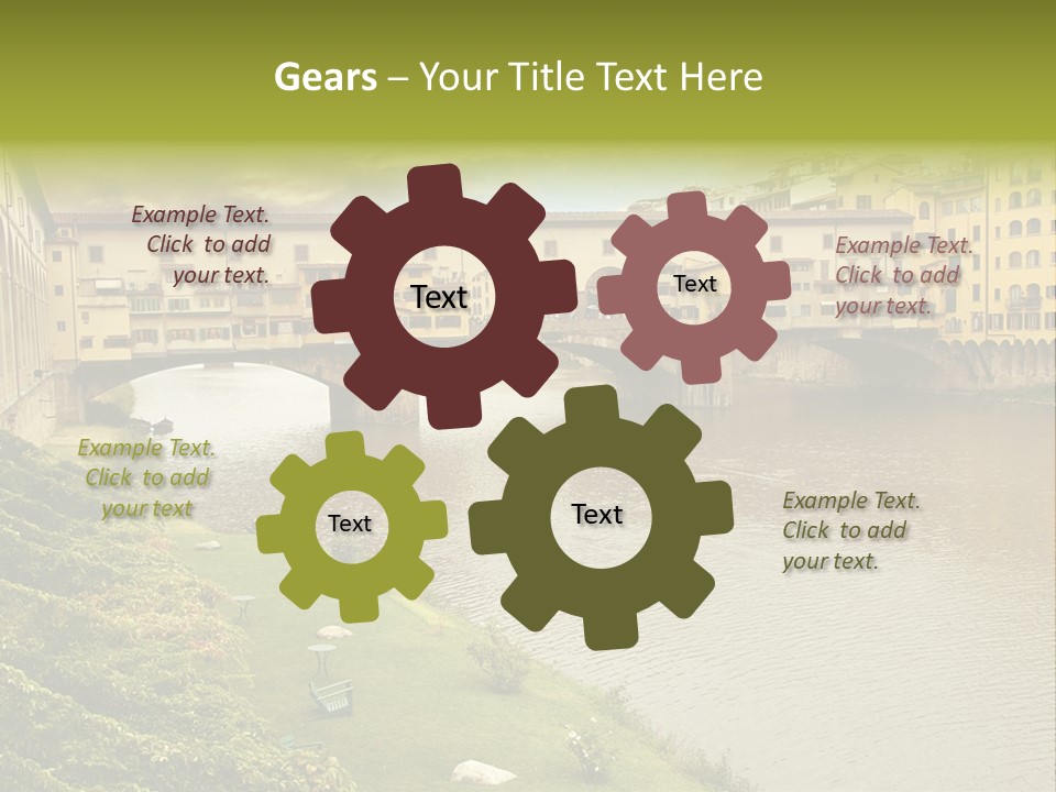 Beautiful Sunset Over Of The Oldest Bridge Over The River Arno In Florence Ponte Vecchio PowerPoint Template