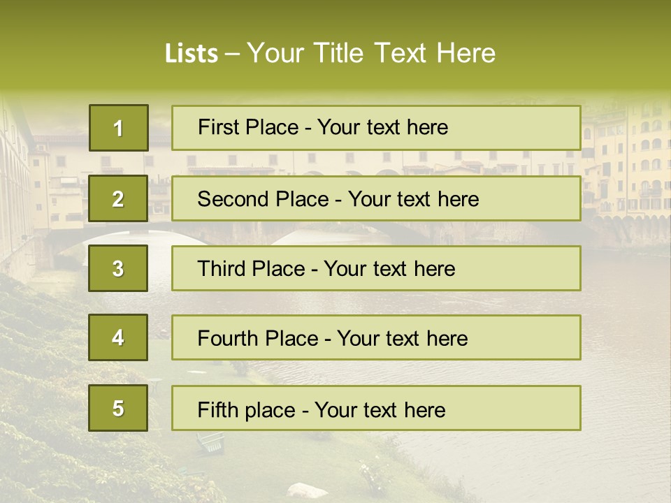 Beautiful Sunset Over Of The Oldest Bridge Over The River Arno In Florence Ponte Vecchio PowerPoint Template