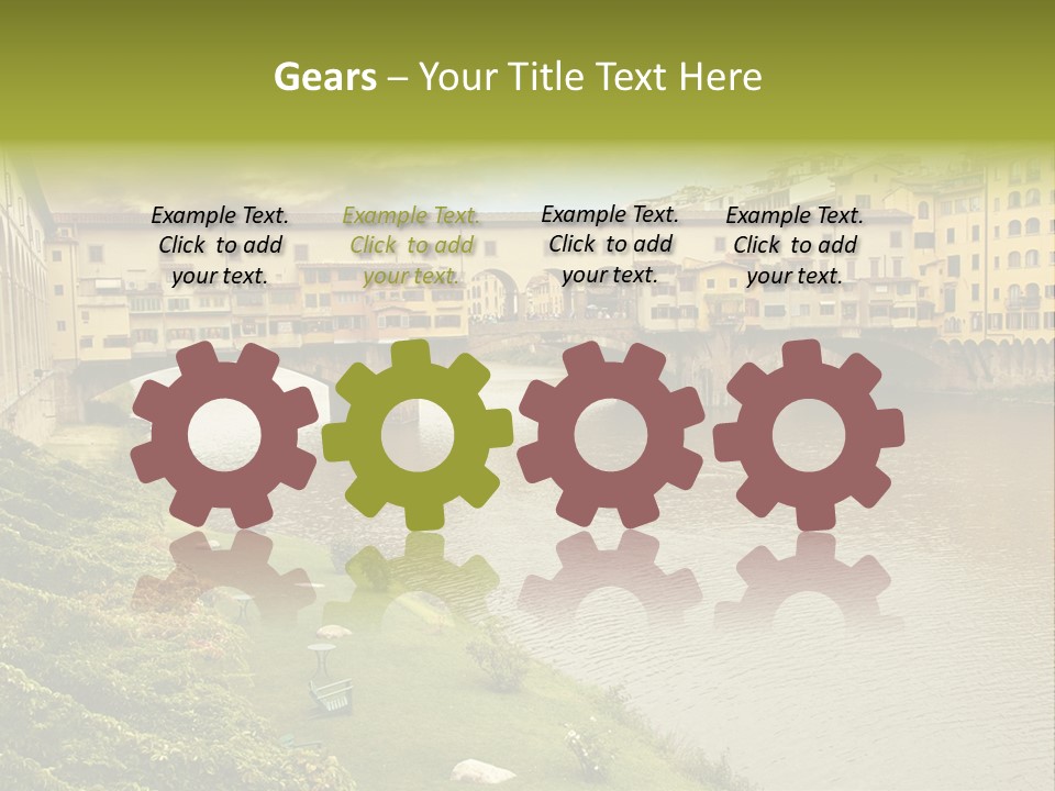 Beautiful Sunset Over Of The Oldest Bridge Over The River Arno In Florence Ponte Vecchio PowerPoint Template