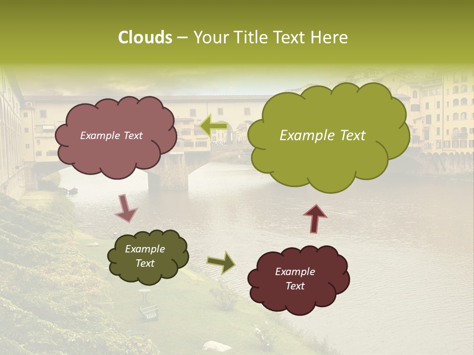 Beautiful Sunset Over Of The Oldest Bridge Over The River Arno In Florence Ponte Vecchio PowerPoint Template