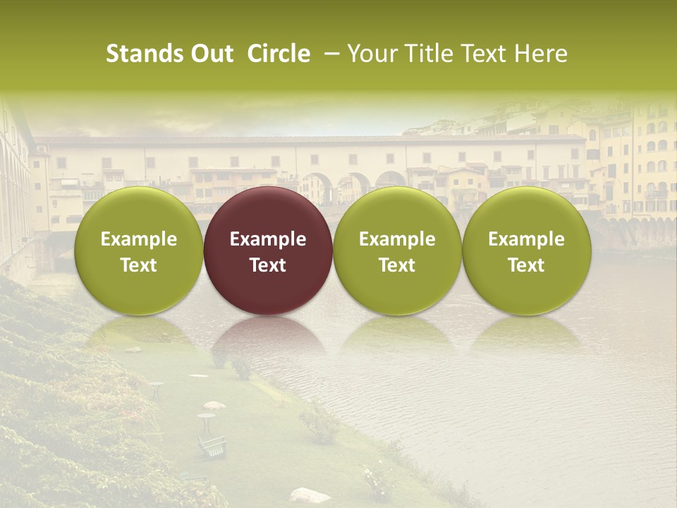 Beautiful Sunset Over Of The Oldest Bridge Over The River Arno In Florence Ponte Vecchio PowerPoint Template