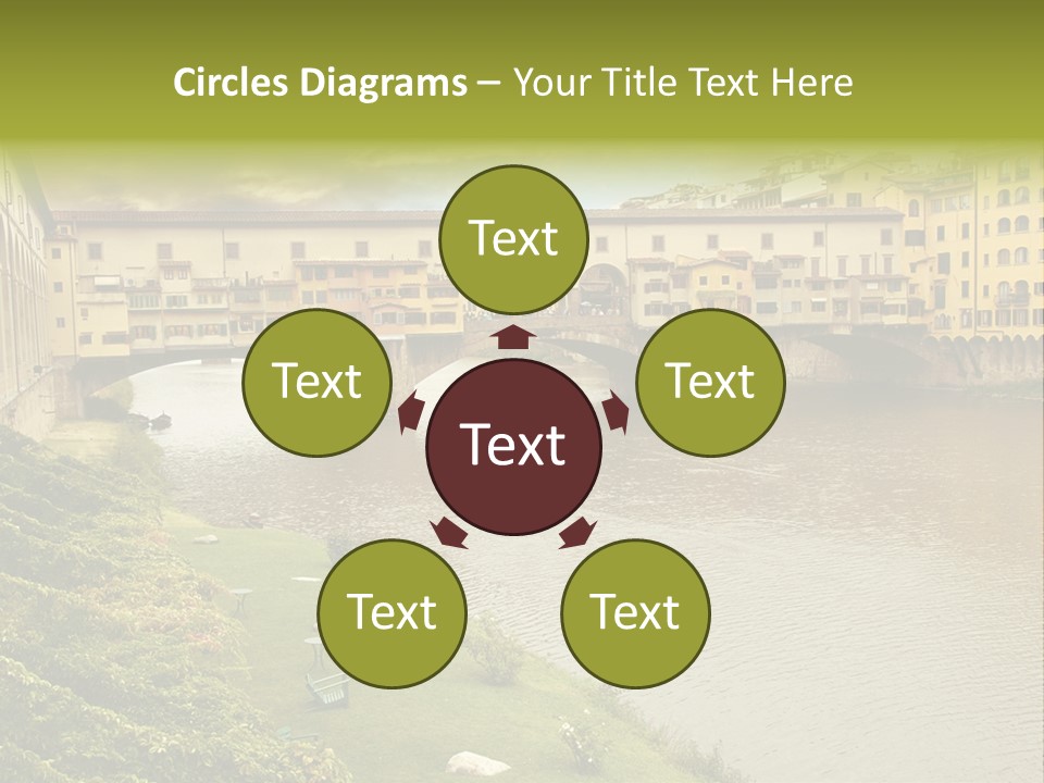 Beautiful Sunset Over Of The Oldest Bridge Over The River Arno In Florence Ponte Vecchio PowerPoint Template