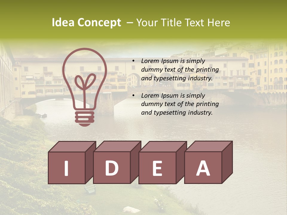 Beautiful Sunset Over Of The Oldest Bridge Over The River Arno In Florence Ponte Vecchio PowerPoint Template