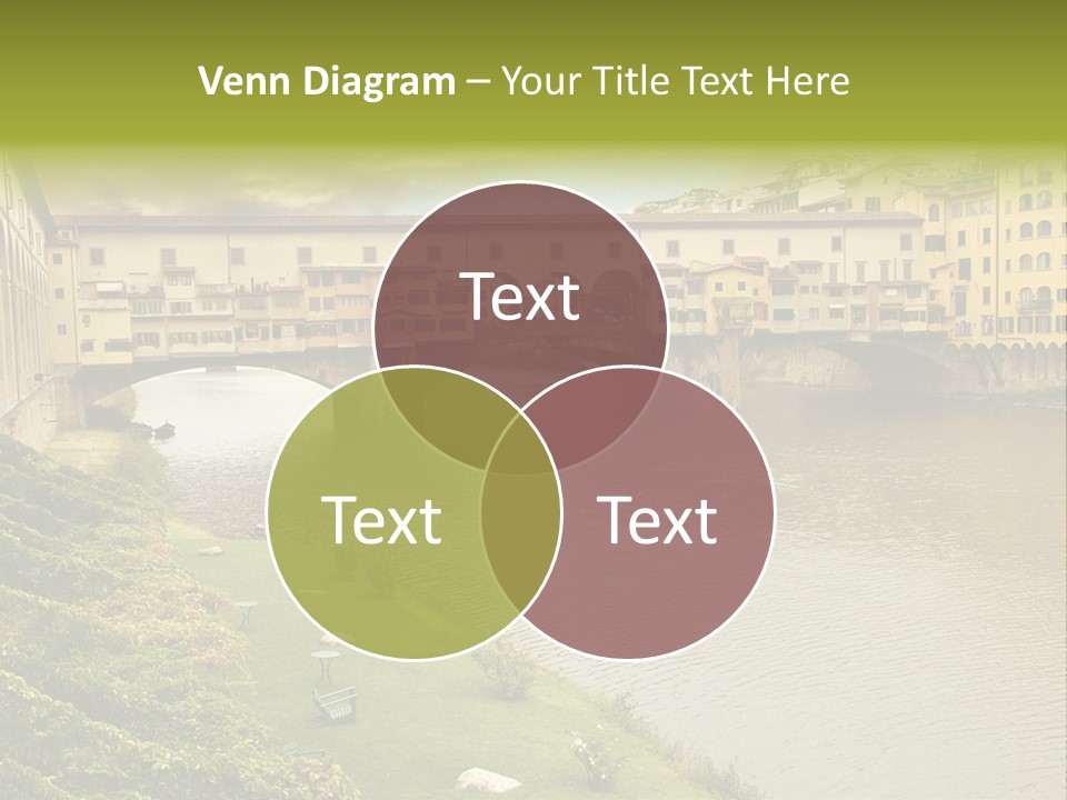 Beautiful Sunset Over Of The Oldest Bridge Over The River Arno In Florence Ponte Vecchio PowerPoint Template