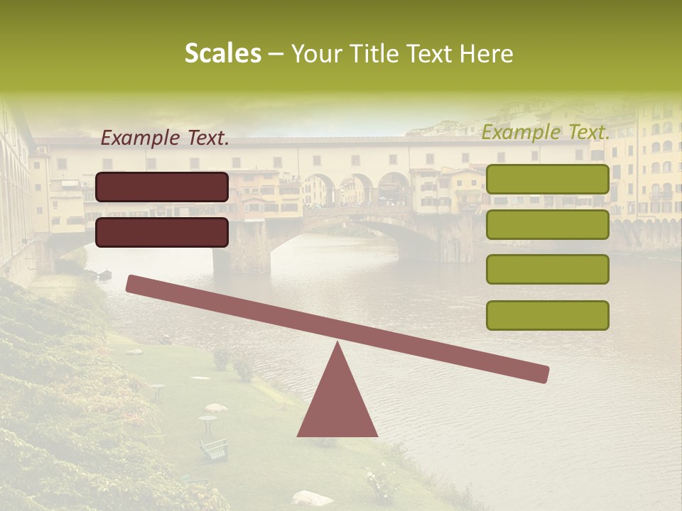 Beautiful Sunset Over Of The Oldest Bridge Over The River Arno In Florence Ponte Vecchio PowerPoint Template