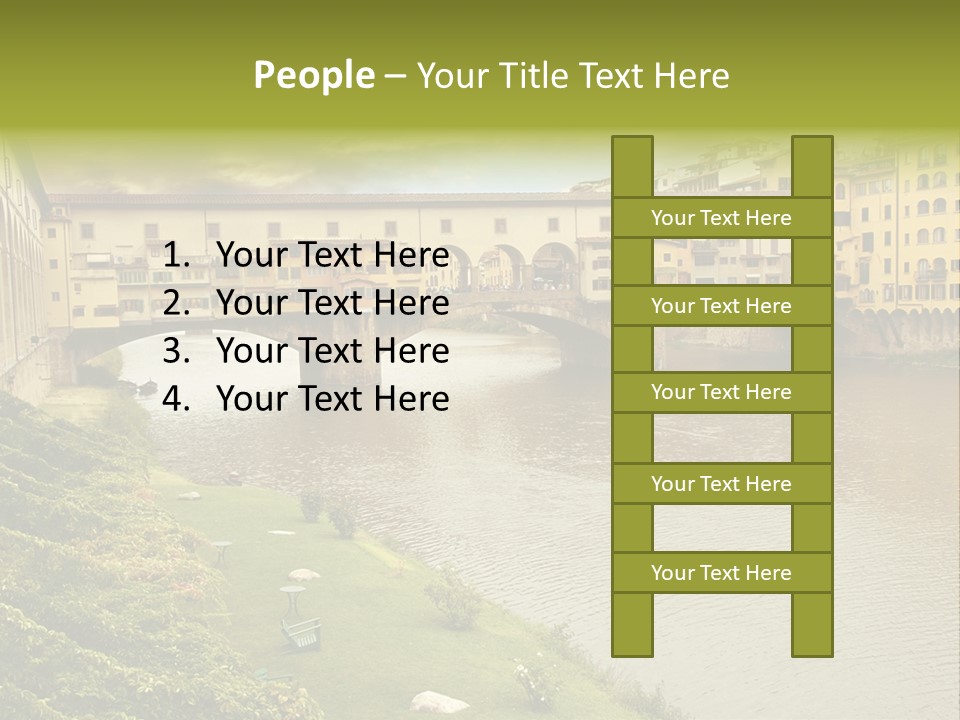 Beautiful Sunset Over Of The Oldest Bridge Over The River Arno In Florence Ponte Vecchio PowerPoint Template