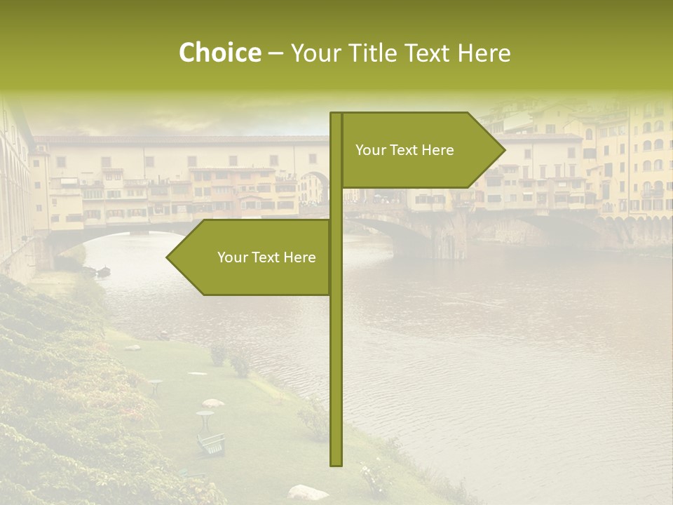 Beautiful Sunset Over Of The Oldest Bridge Over The River Arno In Florence Ponte Vecchio PowerPoint Template