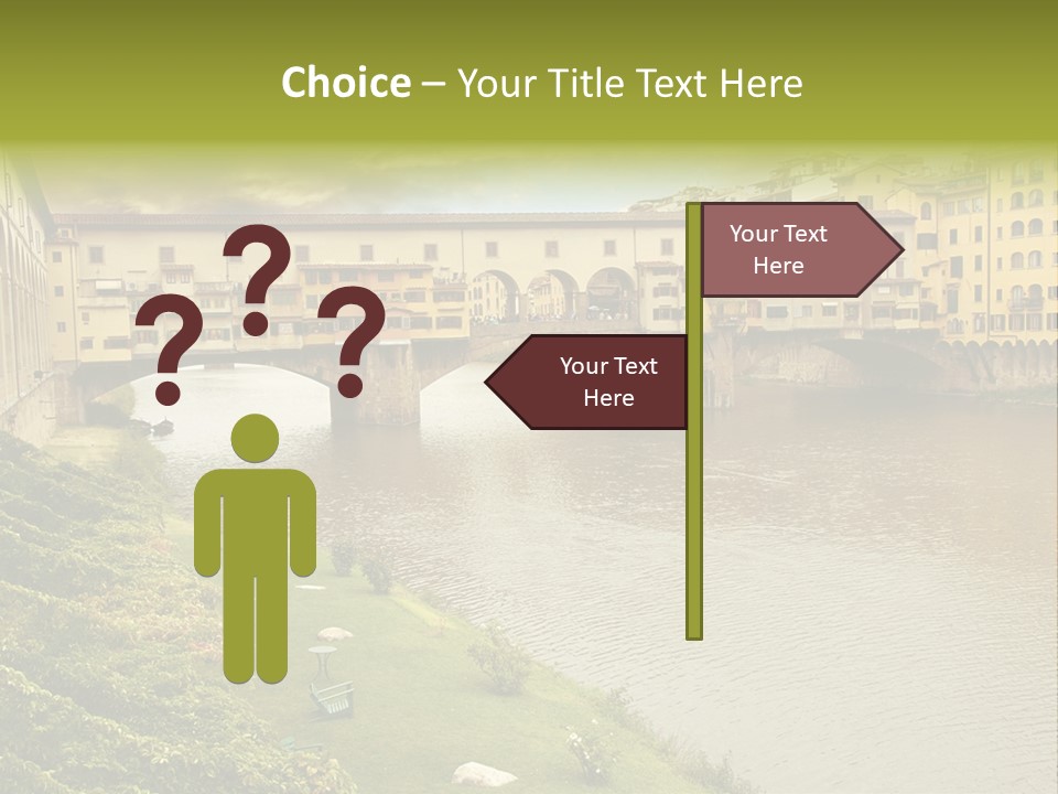 Beautiful Sunset Over Of The Oldest Bridge Over The River Arno In Florence Ponte Vecchio PowerPoint Template