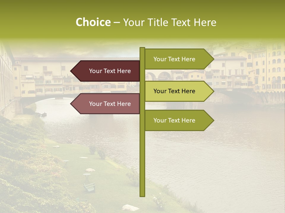 Beautiful Sunset Over Of The Oldest Bridge Over The River Arno In Florence Ponte Vecchio PowerPoint Template