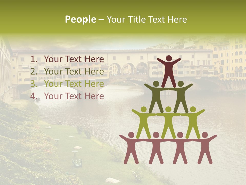 Beautiful Sunset Over Of The Oldest Bridge Over The River Arno In Florence Ponte Vecchio PowerPoint Template