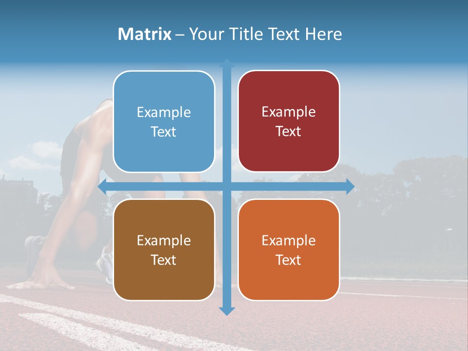 Athletic Woman On Track Starting To Run PowerPoint Template