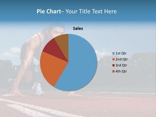 Athletic Woman On Track Starting To Run PowerPoint Template