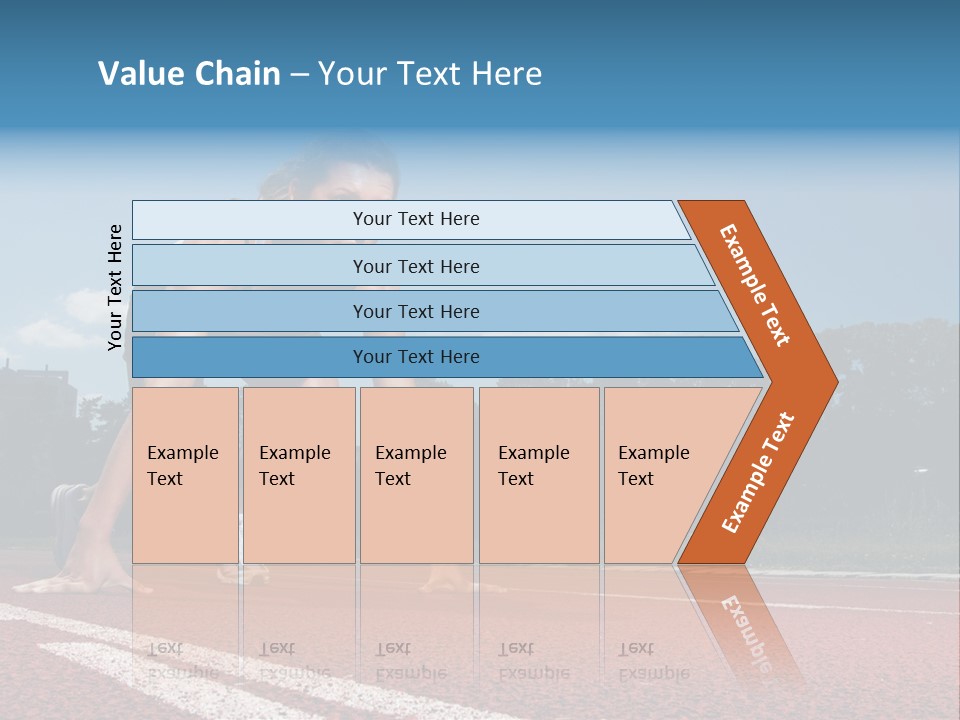 Athletic Woman On Track Starting To Run PowerPoint Template