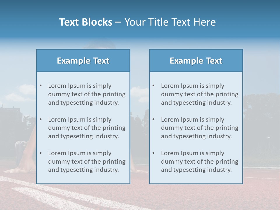 Athletic Woman On Track Starting To Run PowerPoint Template