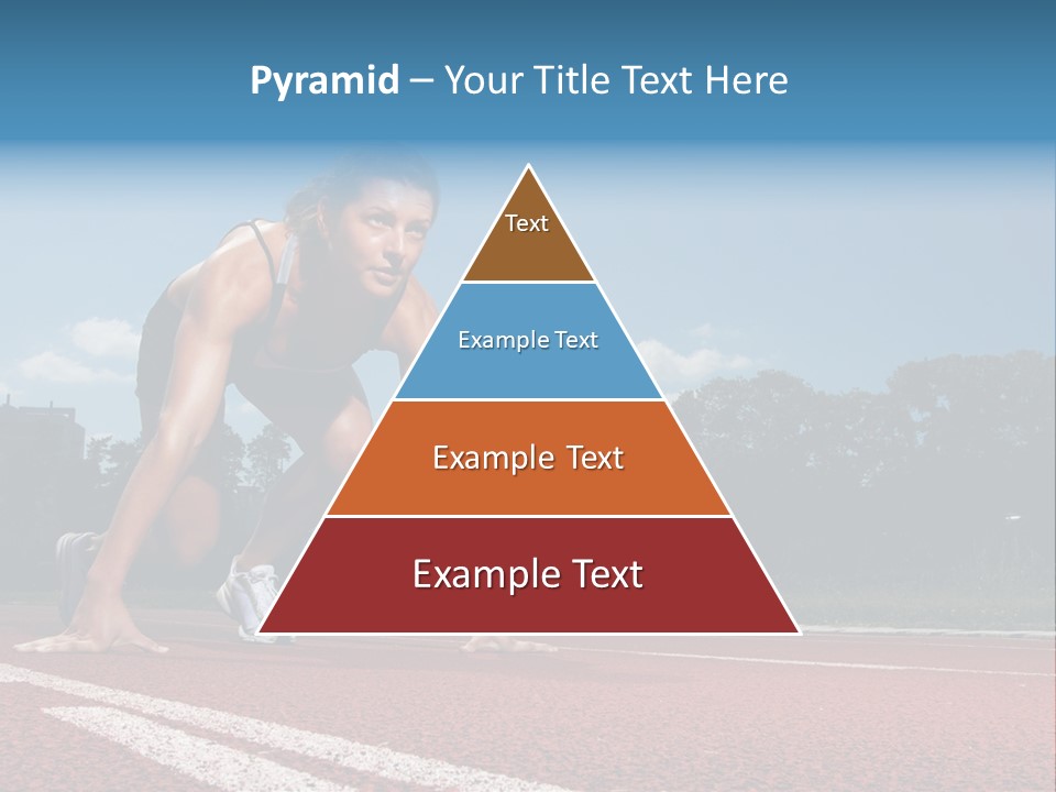 Athletic Woman On Track Starting To Run PowerPoint Template