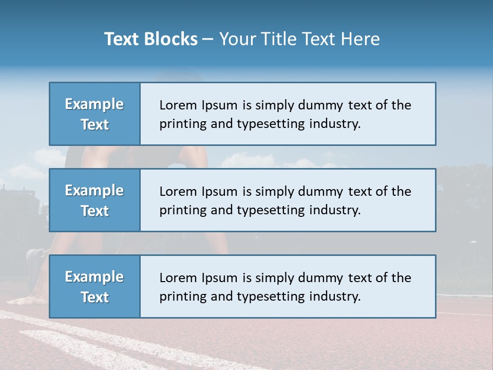 Athletic Woman On Track Starting To Run PowerPoint Template