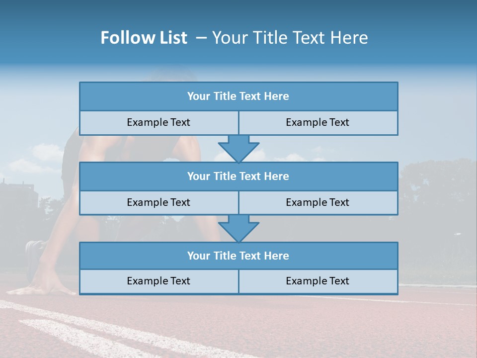 Athletic Woman On Track Starting To Run PowerPoint Template